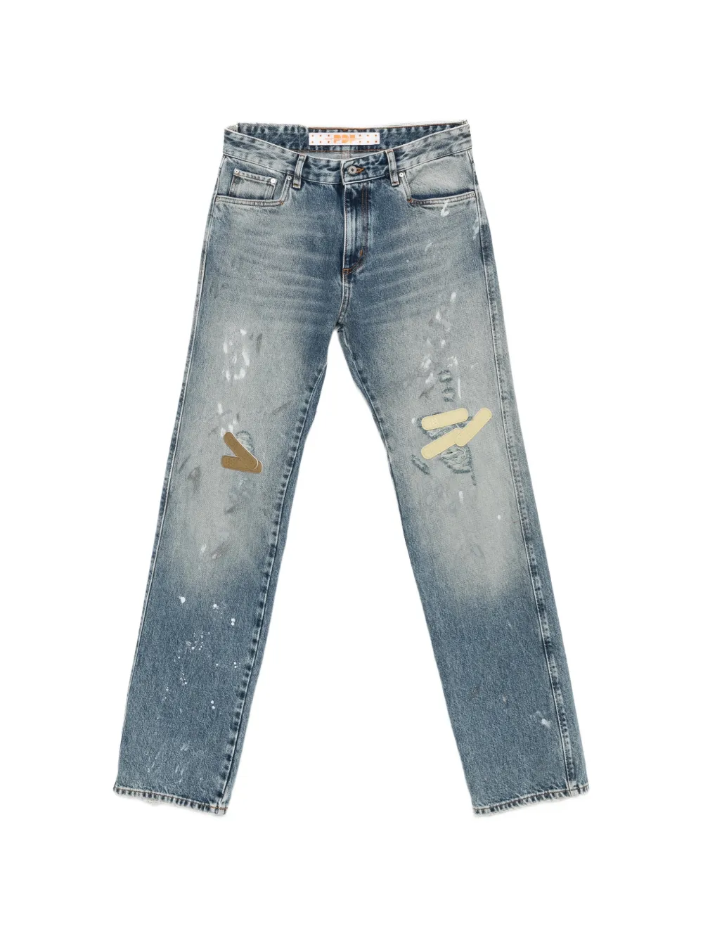 PDF Nico distressed paint-splatter jeans