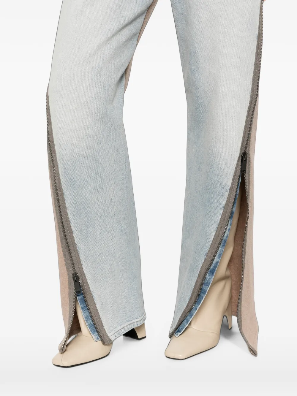 Haikure Jeans met vlakken en ritsdetail Blauw