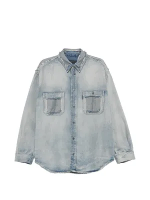 A BATHING APE® Shark Denim Shirt | Blue | FARFETCH JO