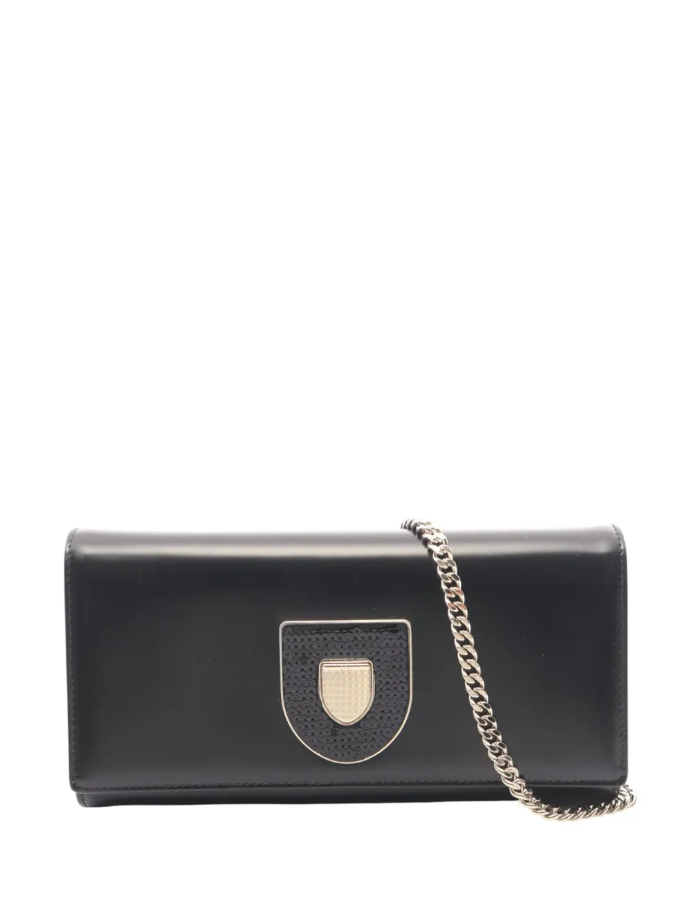 Christian Dior Pre-Owned pochette portefeuille à bandoulière chaîne Diorama en cuir (2015-2026) - Noir Christian Dior Pre-Owned pochette portefeuille à bandoulière chaîne Diorama en cuir (2015-2026) - Noir