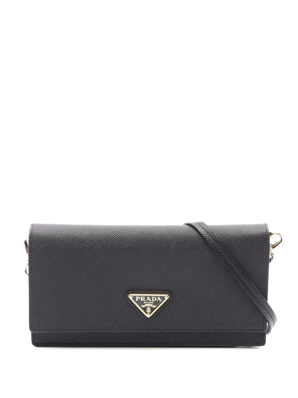 Prada Pre-Owned 2013-2026 Saffiano Wallet on Strap crossbody bag - Nero