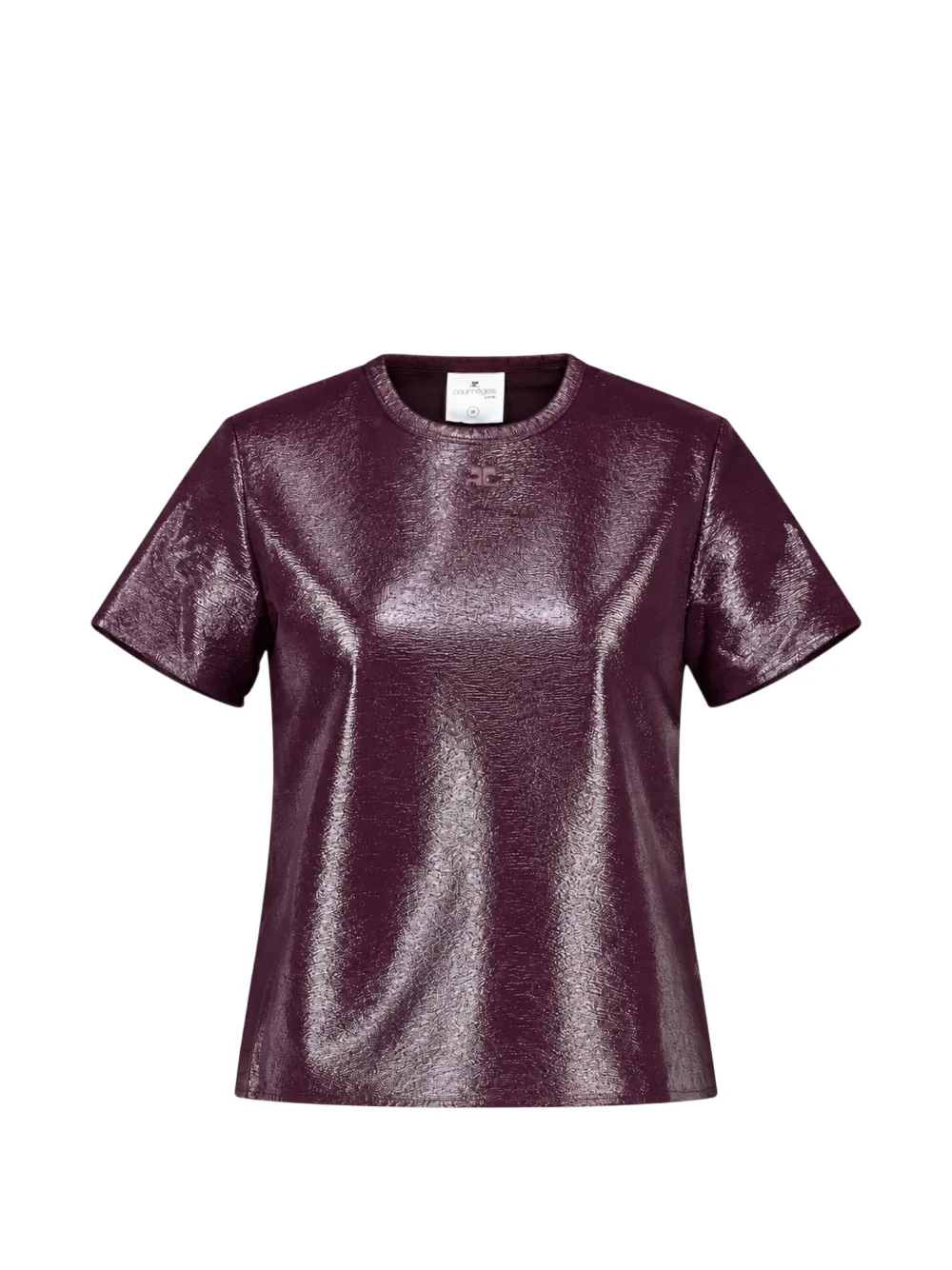 Courrèges Vinyl logo-patch T-shirt - Viola
