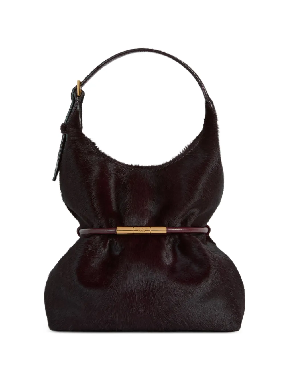Balmain mini Sphynx hair-on leather shoulder bag - Viola