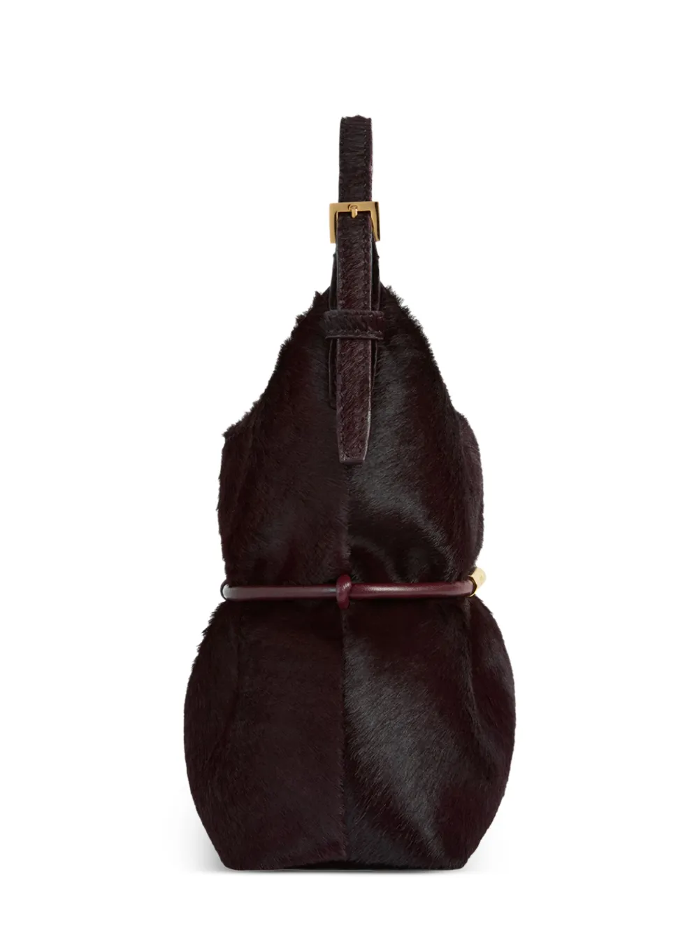 Balmain Sphynx mini-schoudertas van leer met haar Paars