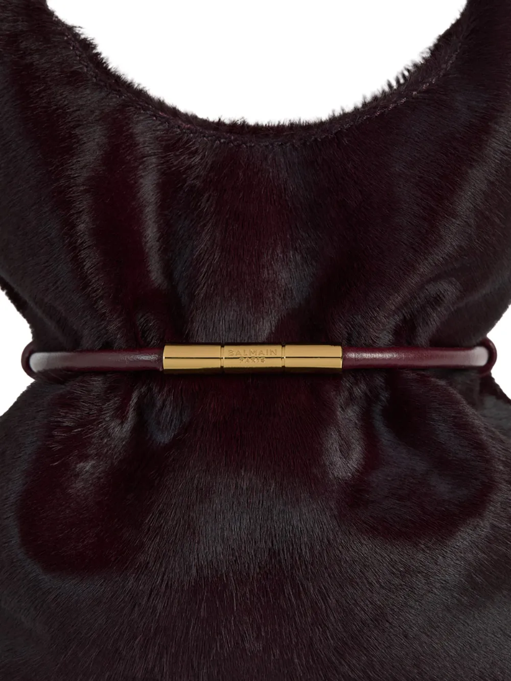 Balmain Sphynx mini-schoudertas van leer met haar Paars