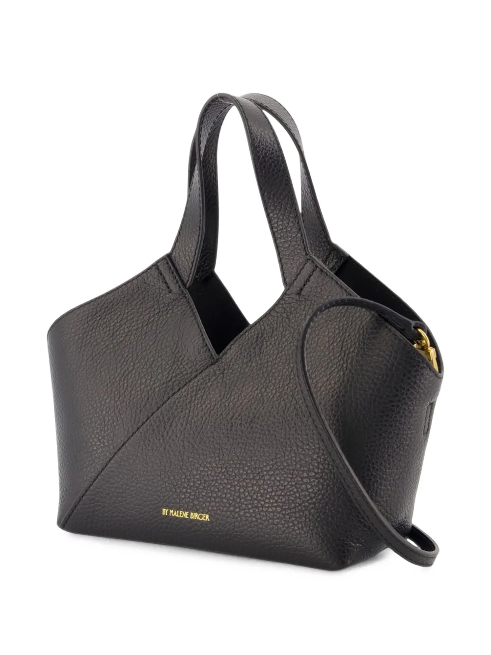 By Malene Birger Lulle shopper van bewerkt leer Zwart