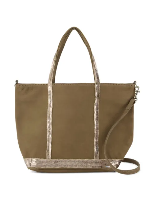 Vanessa Bruno small Cabas sequin-embellished leather tote bag