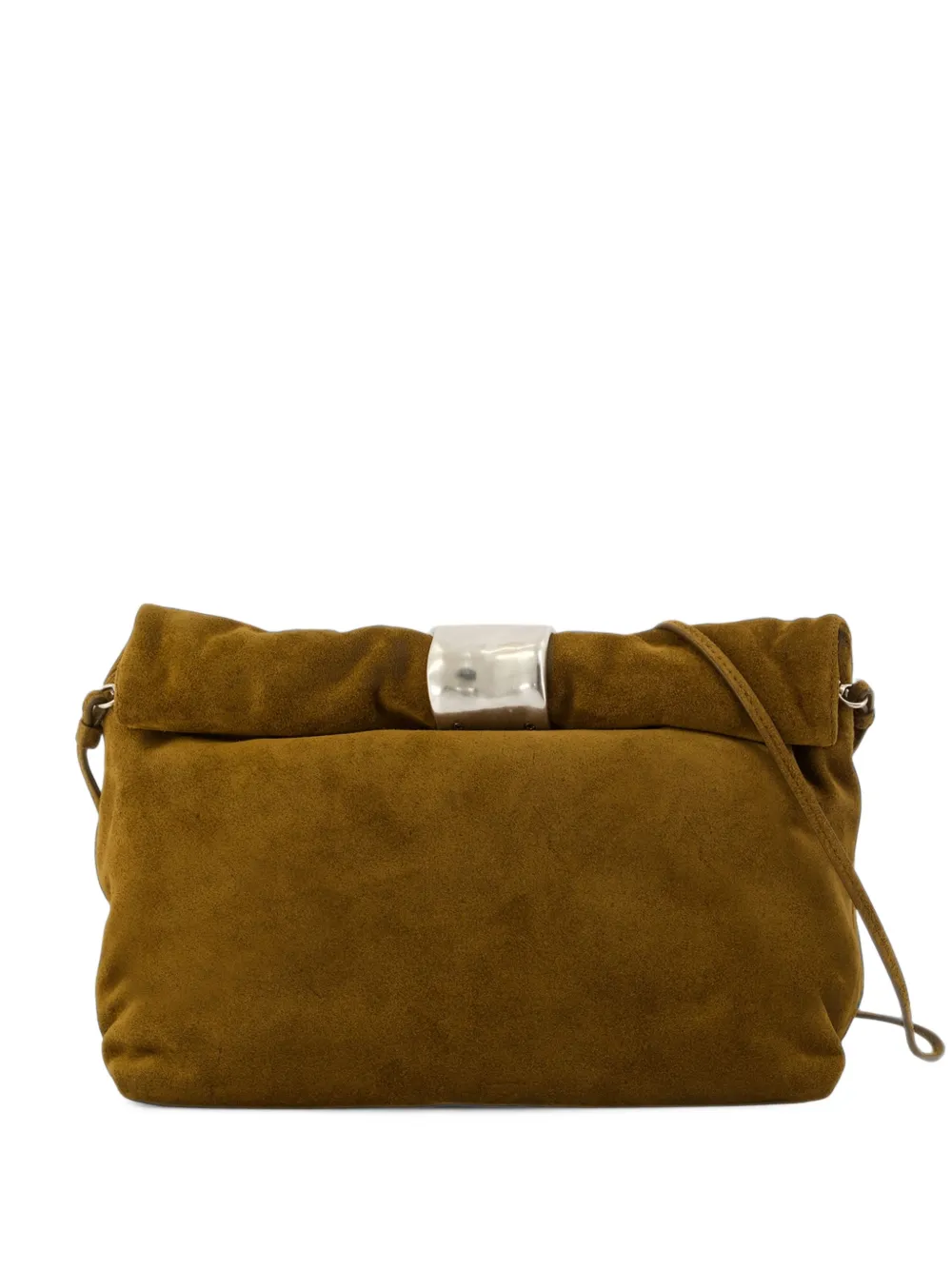 STAUD Cuff suede clutch bag - Marron