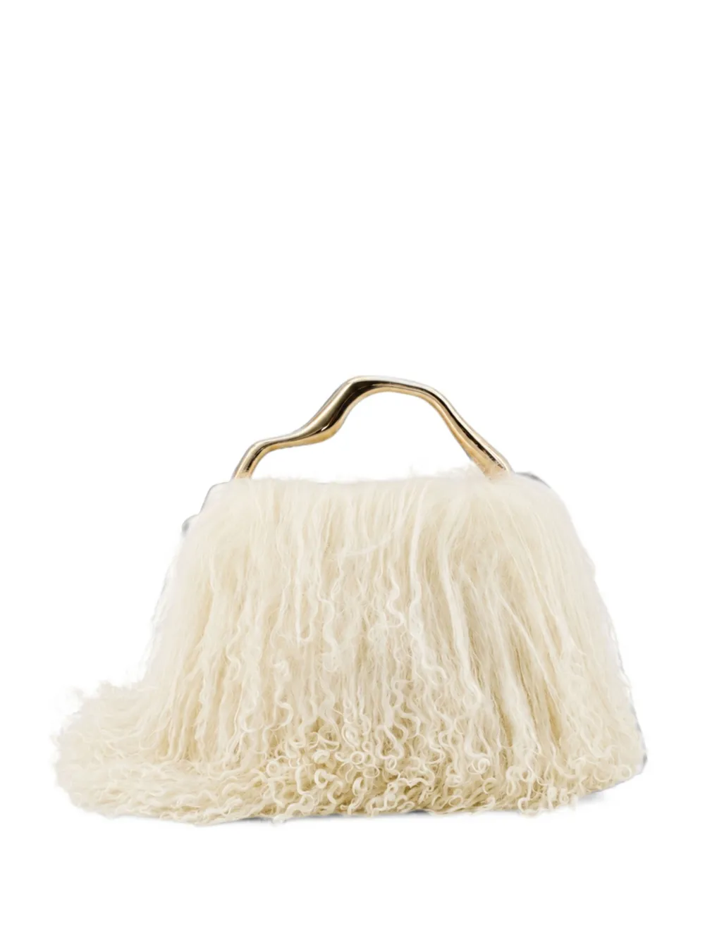 Cult Gaia Backgammon faux-fur clutch bag - Toni neutri