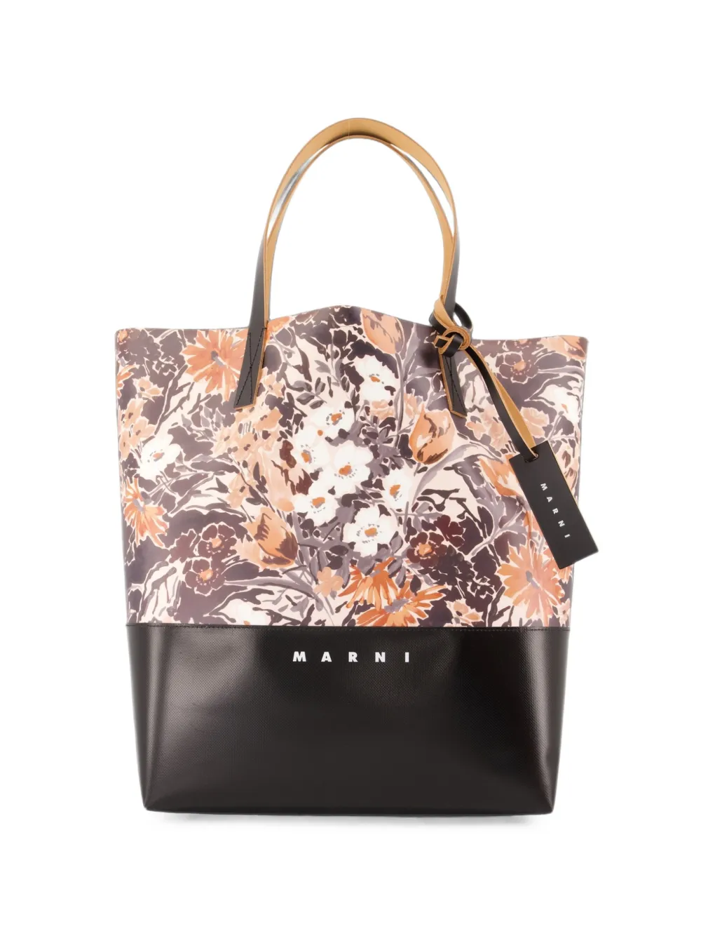 Marni floral-print Tribeca tote bag - Nero
