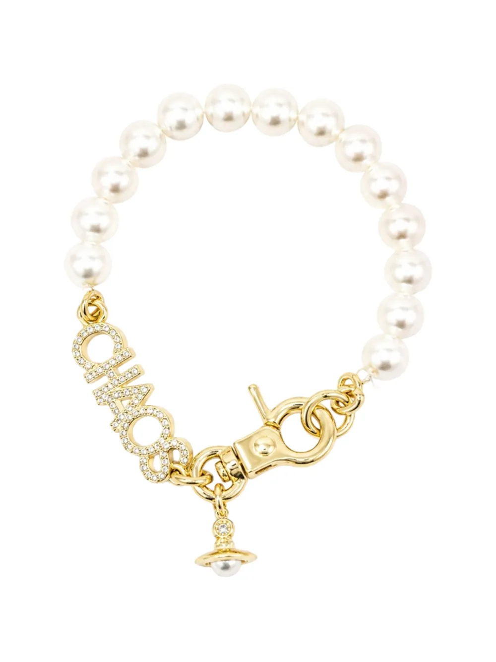Vivienne Westwood bracelet Chaos à perles serti de cristaux - Or Vivienne Westwood bracelet Chaos à perles serti de cristaux - Or