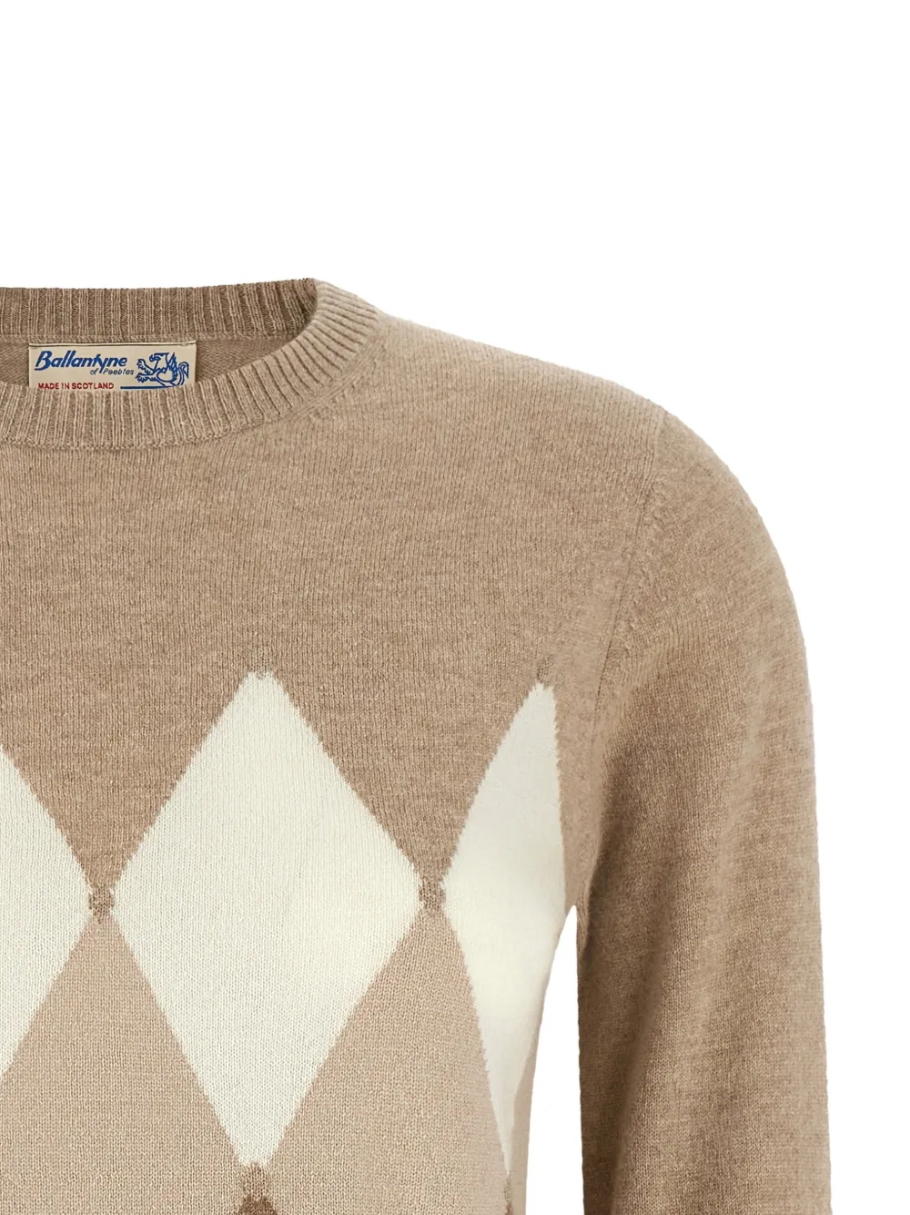 Ballantyne argyle-intarsia cashmere sweater Beige