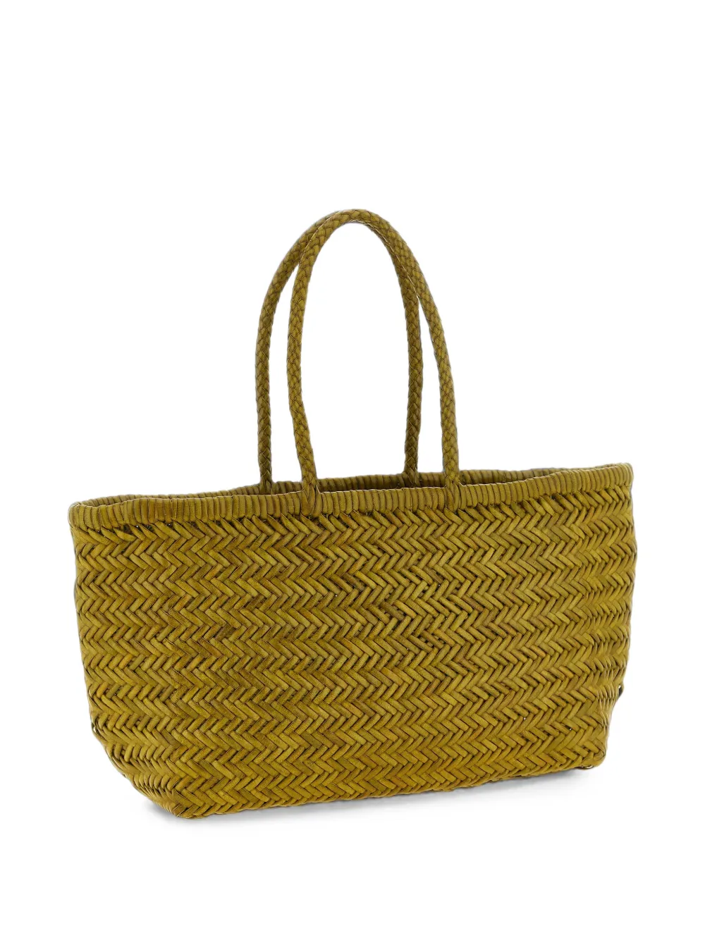 DRAGON DIFFUSION Grote Bamboo Triple Jump geweven leren shopper Groen