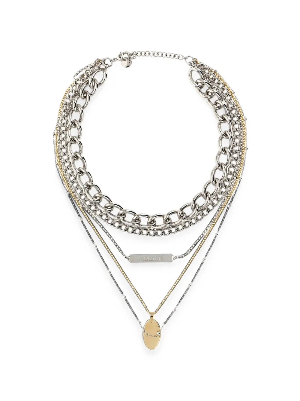 Rabanne layered necklace - Argento