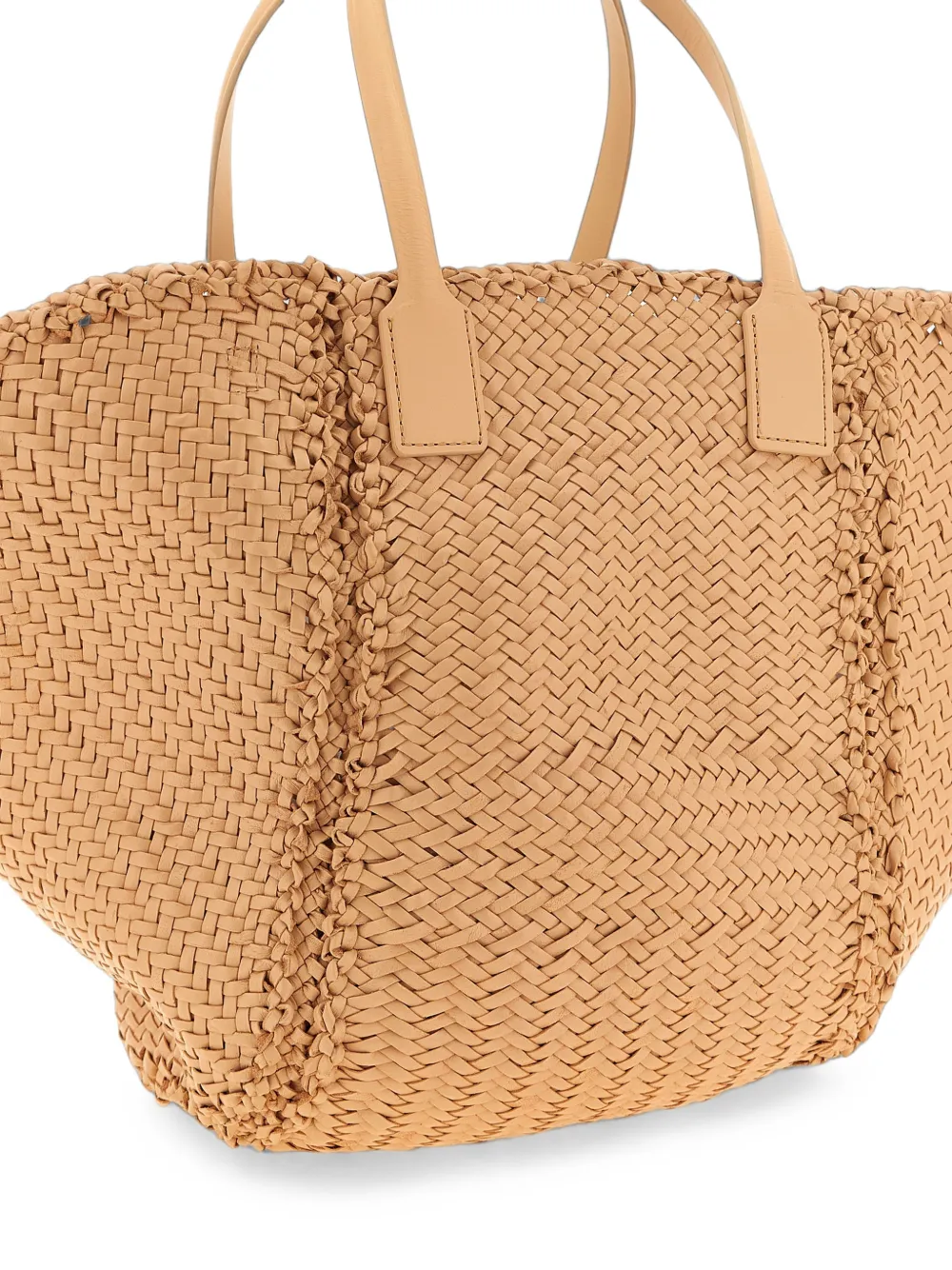 DRAGON DIFFUSION Teresa Maxi Cabas handgeweven shopper Beige