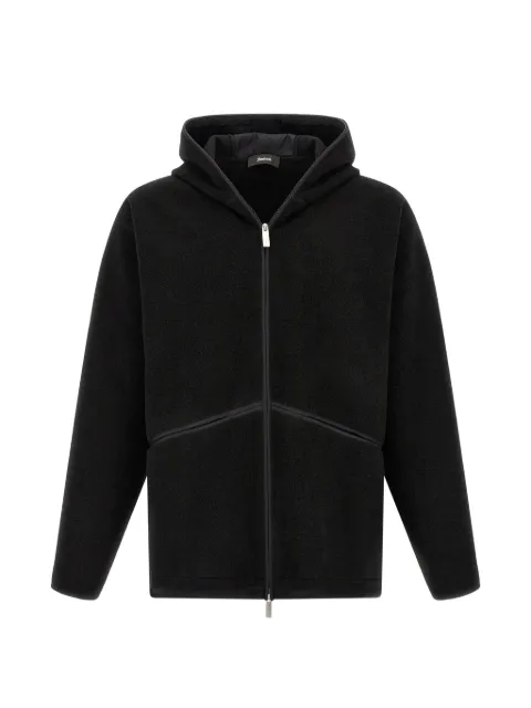 Laminar hooded textured jacket