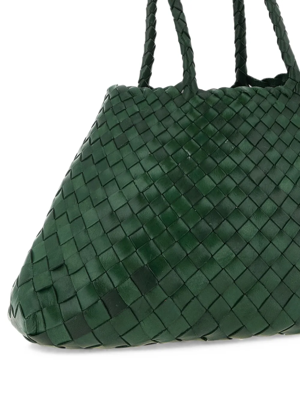 DRAGON DIFFUSION Kleine Santa Croce geweven leren shopper Groen