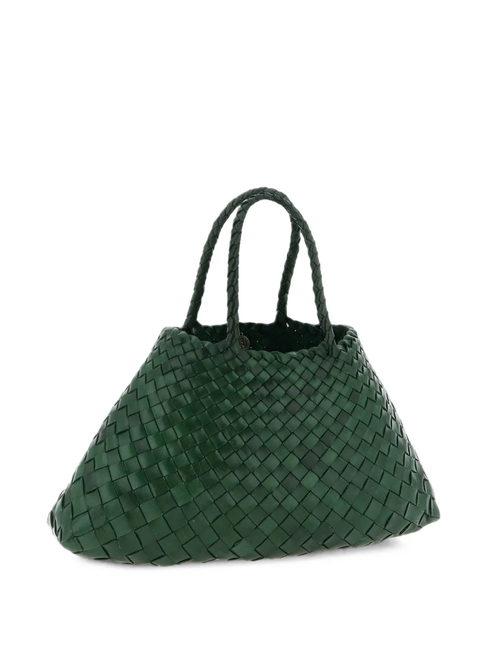 DRAGON DIFFUSION Kleine Santa Croce geweven leren shopper Groen