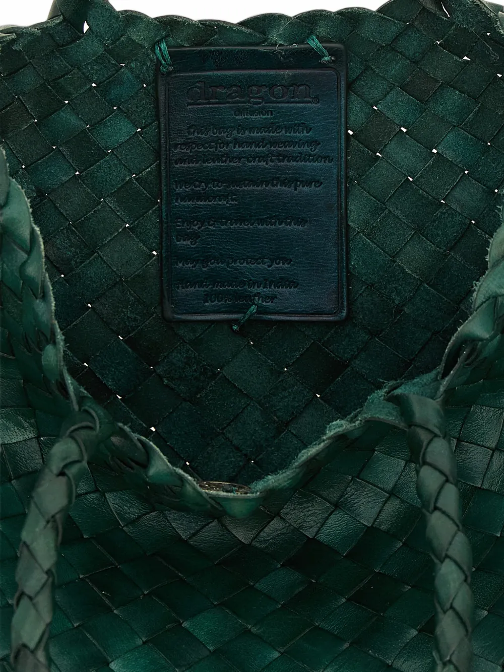 DRAGON DIFFUSION Kleine Santa Croce geweven leren shopper Groen