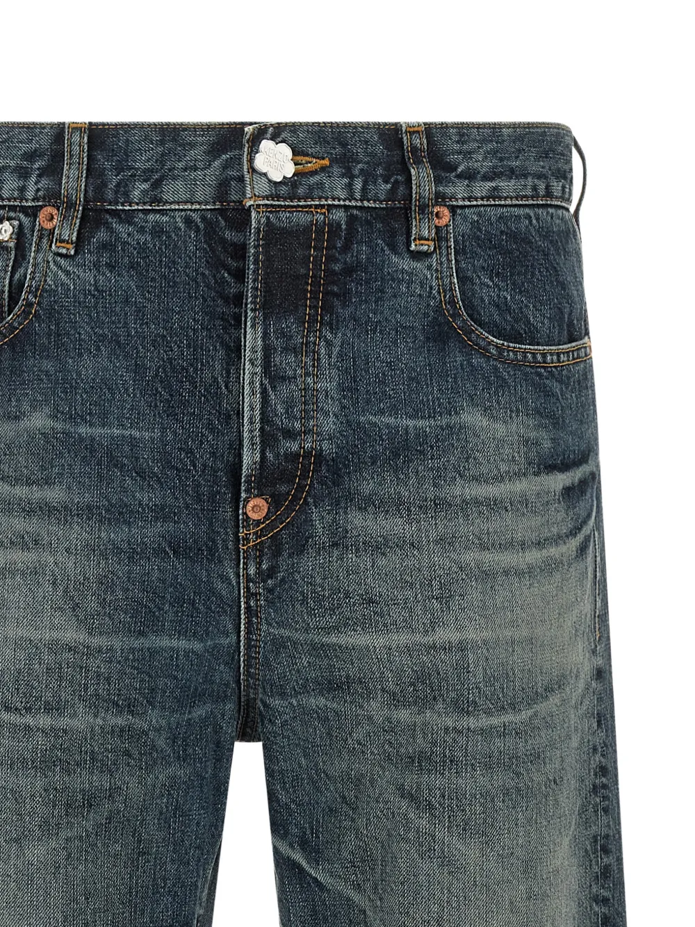 Kenzo Boke Flower jeans met knopen Blauw