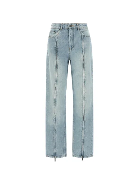 ROTATE BIRGER CHRISTENSEN straight denim zip jeans light blue