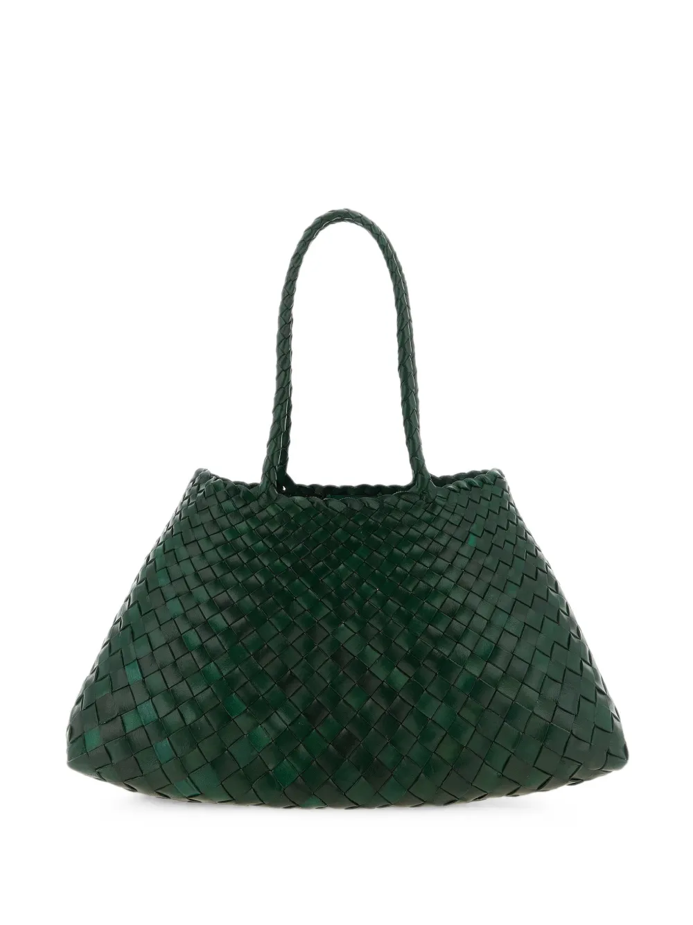 DRAGON DIFFUSION big Santa Croce woven leather shoulder bag - Verde