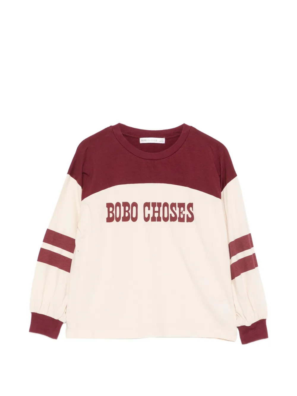 Bobo Choses logo-print panelled T-shirt Beige