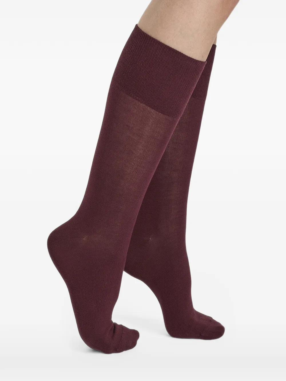 Wolford Ribgebreide sokken Rood