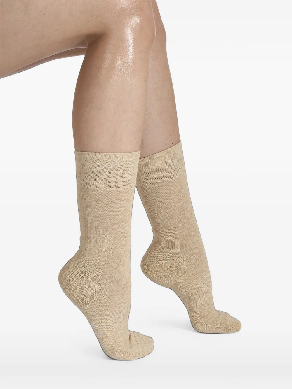 Wolford Sokken met badstof vlakken en geribbelde afwerking Beige