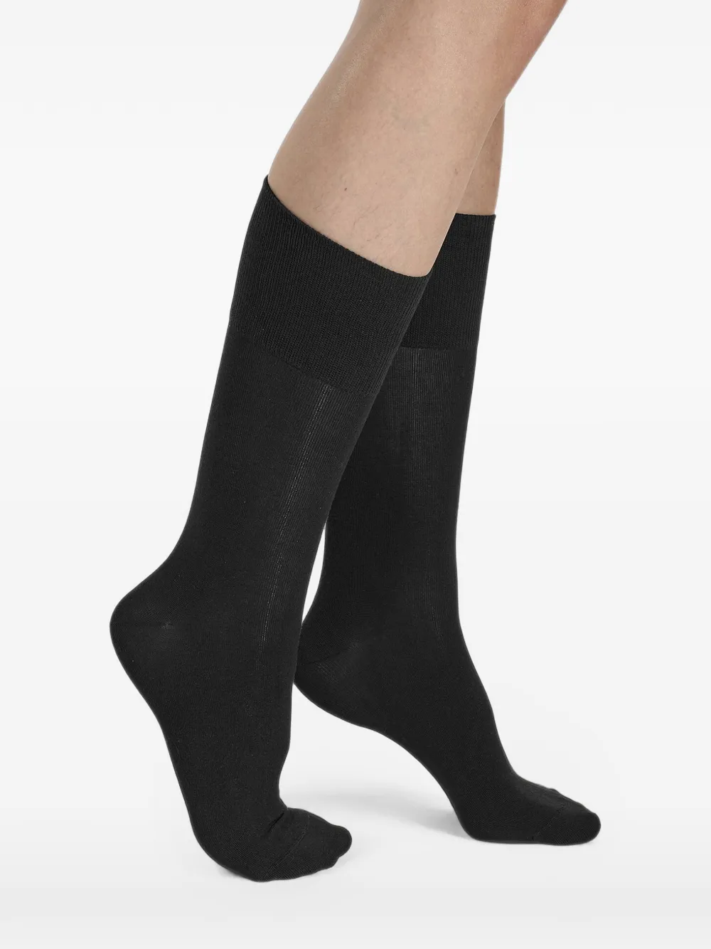 Wolford Ribgebreide sokken Zwart