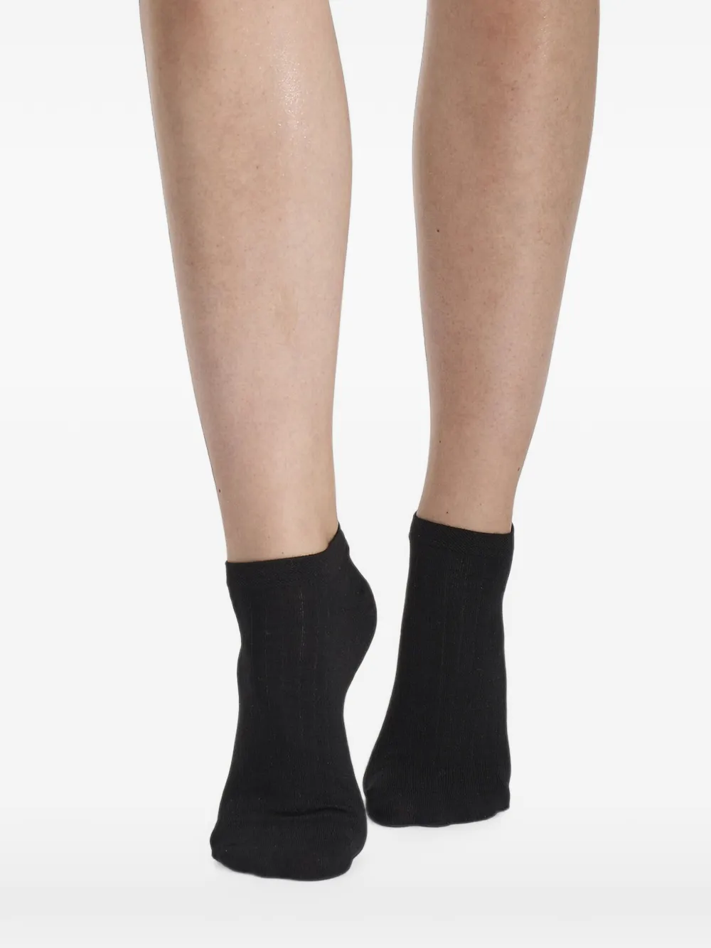 Wolford Geribbelde katoenen sneakersokken Zwart