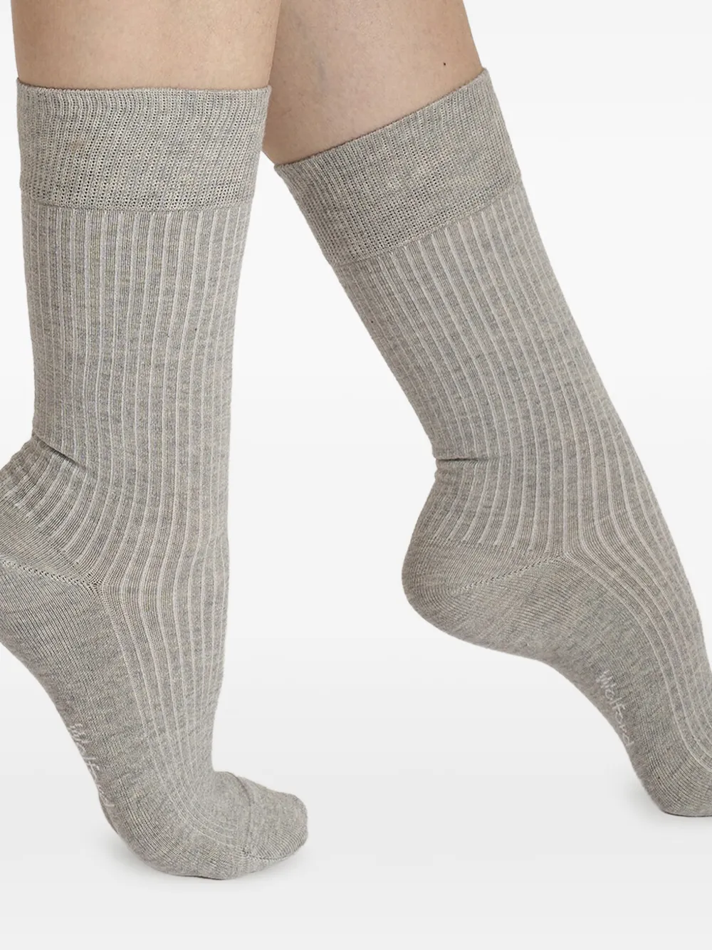 Wolford Geribbelde sokken van stretch-katoen Grijs