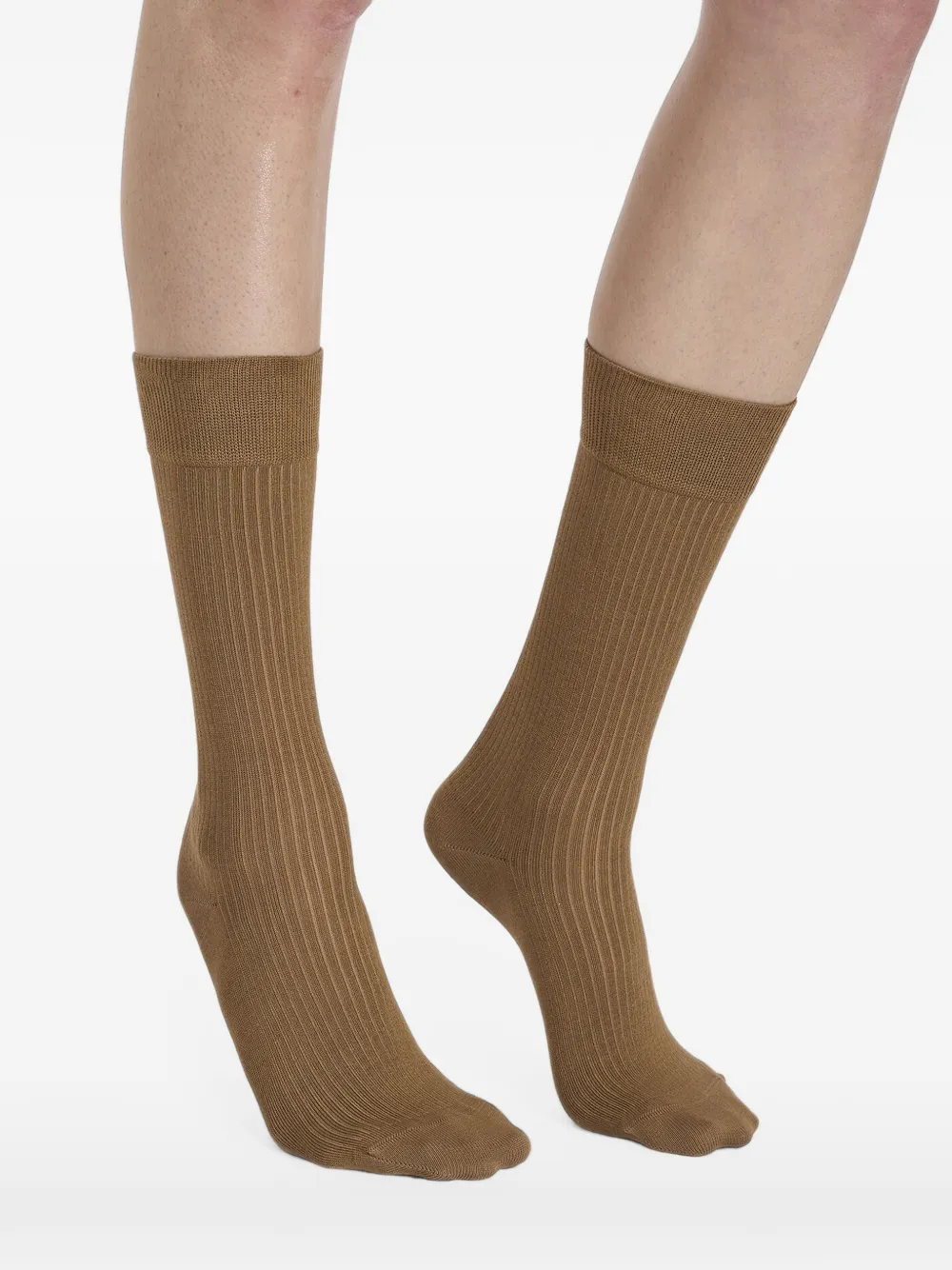 Wolford ribbed stretch-cotton socks Bruin