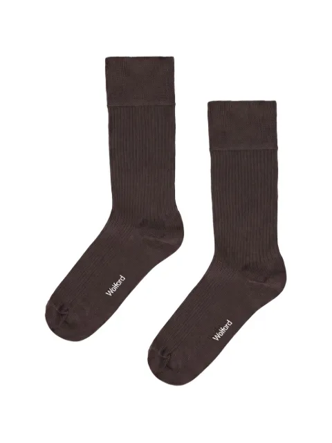 Wolford chaussettes côtelées en coton stretch