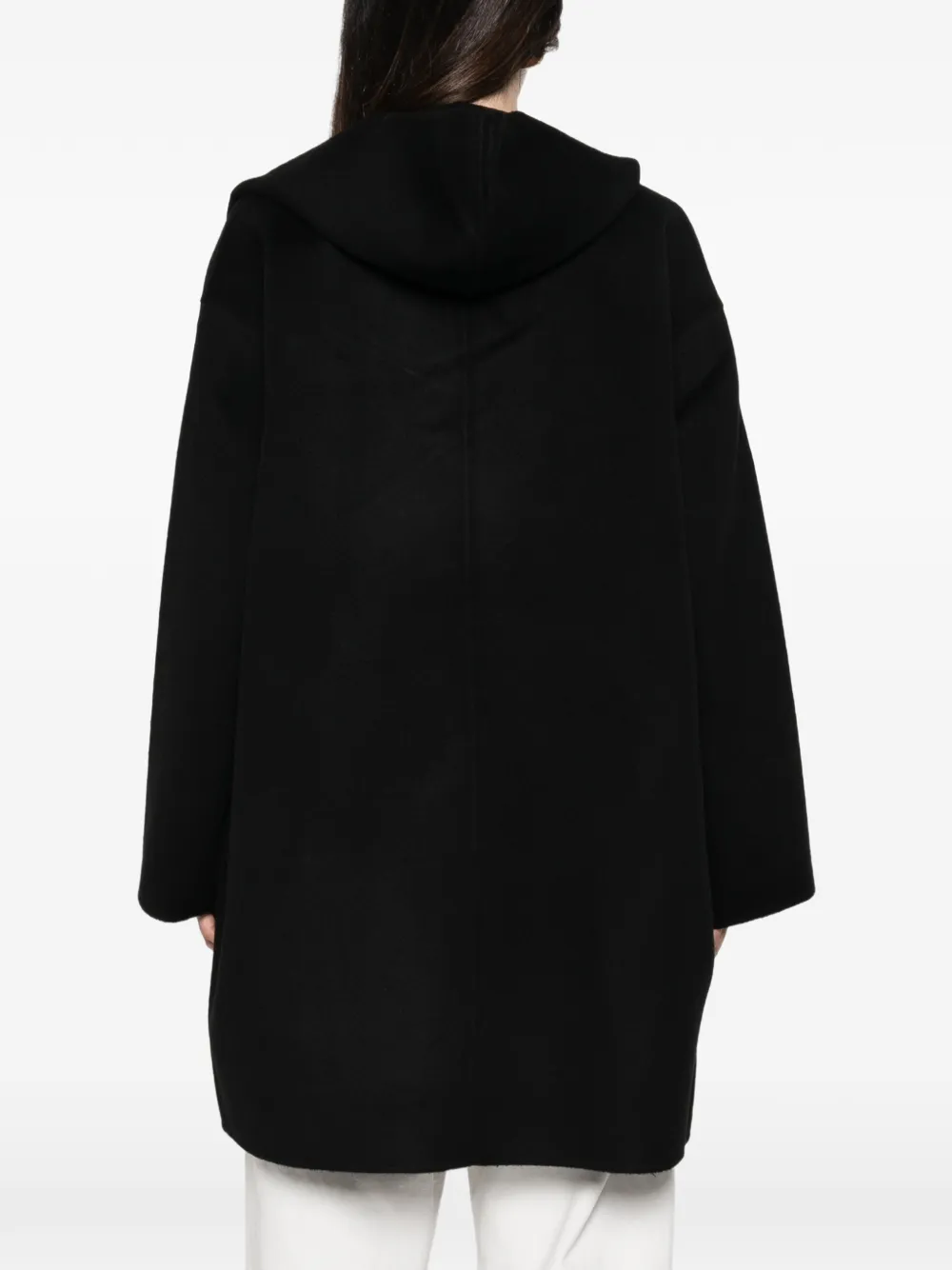 TOTEME Jas met capuchon en open voorkant Zwart