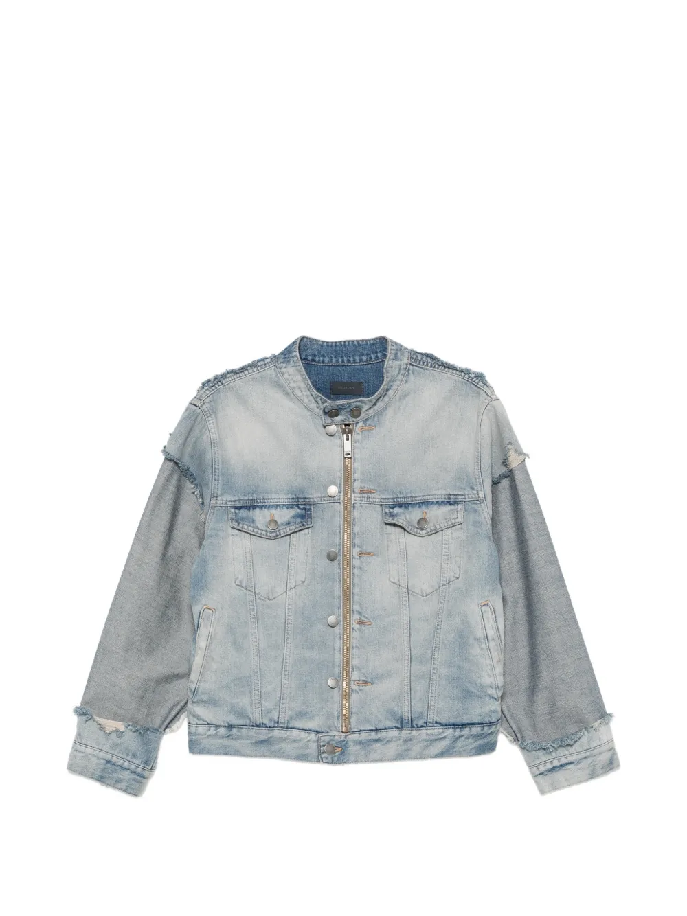 Haikure distressed panelled denim jacket Blauw