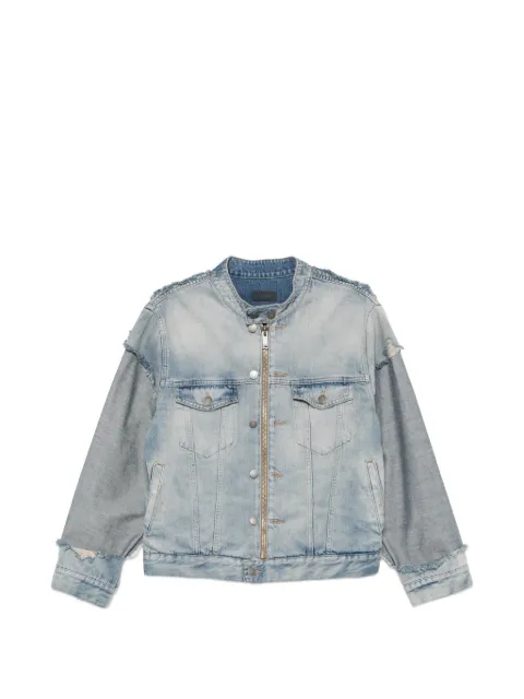 Haikure distressed panelled denim jacket