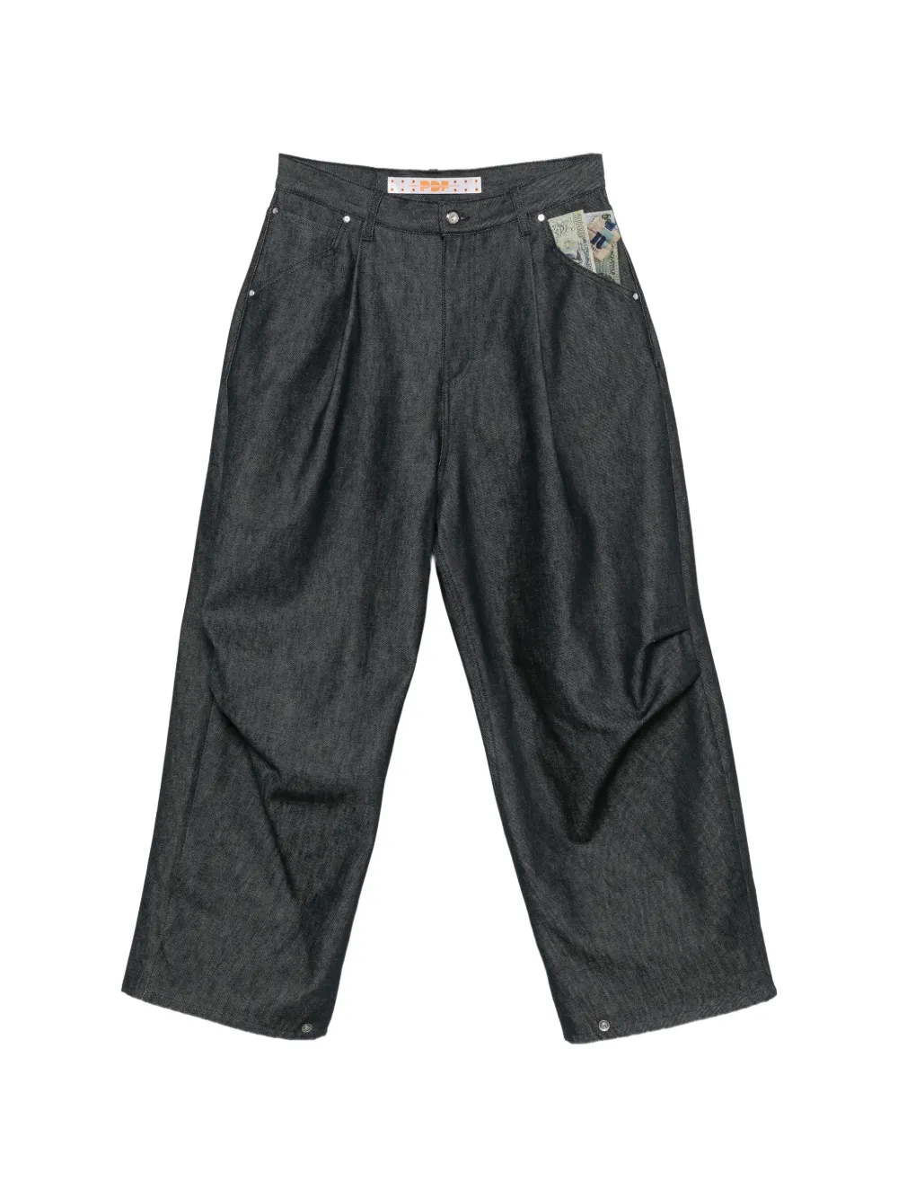 PDF pleated wide-leg jeans - Blu