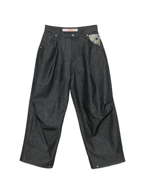 PDF pleated wide-leg jeans