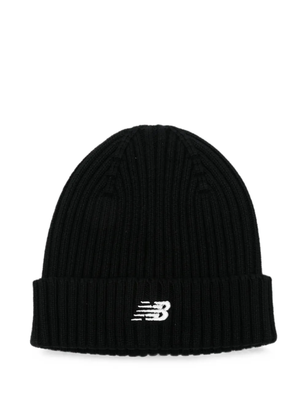 New Balance Kids Ribgebreide muts met geborduurd logo Zwart