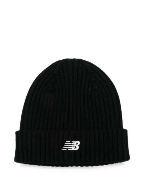 New Balance Kids logo-embroidered ribbed-knit beanie hat