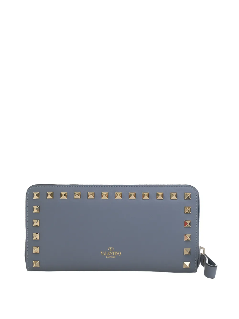 Valentino Garavani Pre-Owned 2010-2026 Leather Rockstud Zip Around Wallet long wallets - Blu