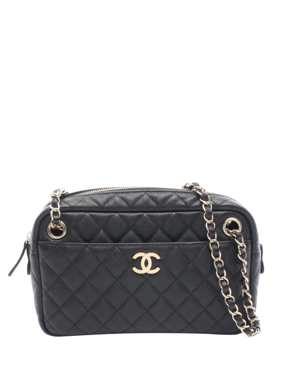 CHANEL Pre-Owned 2020 CC Quilted Caviar Front Pocket Camera Bag crossbody bag - Nero