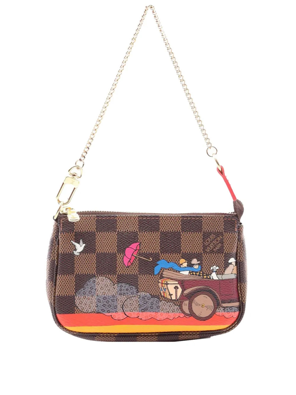 Louis Vuitton Pre-Owned 2015 mini Damier Ebene Illustre Pochette Accessoires Handtasche - Braun
