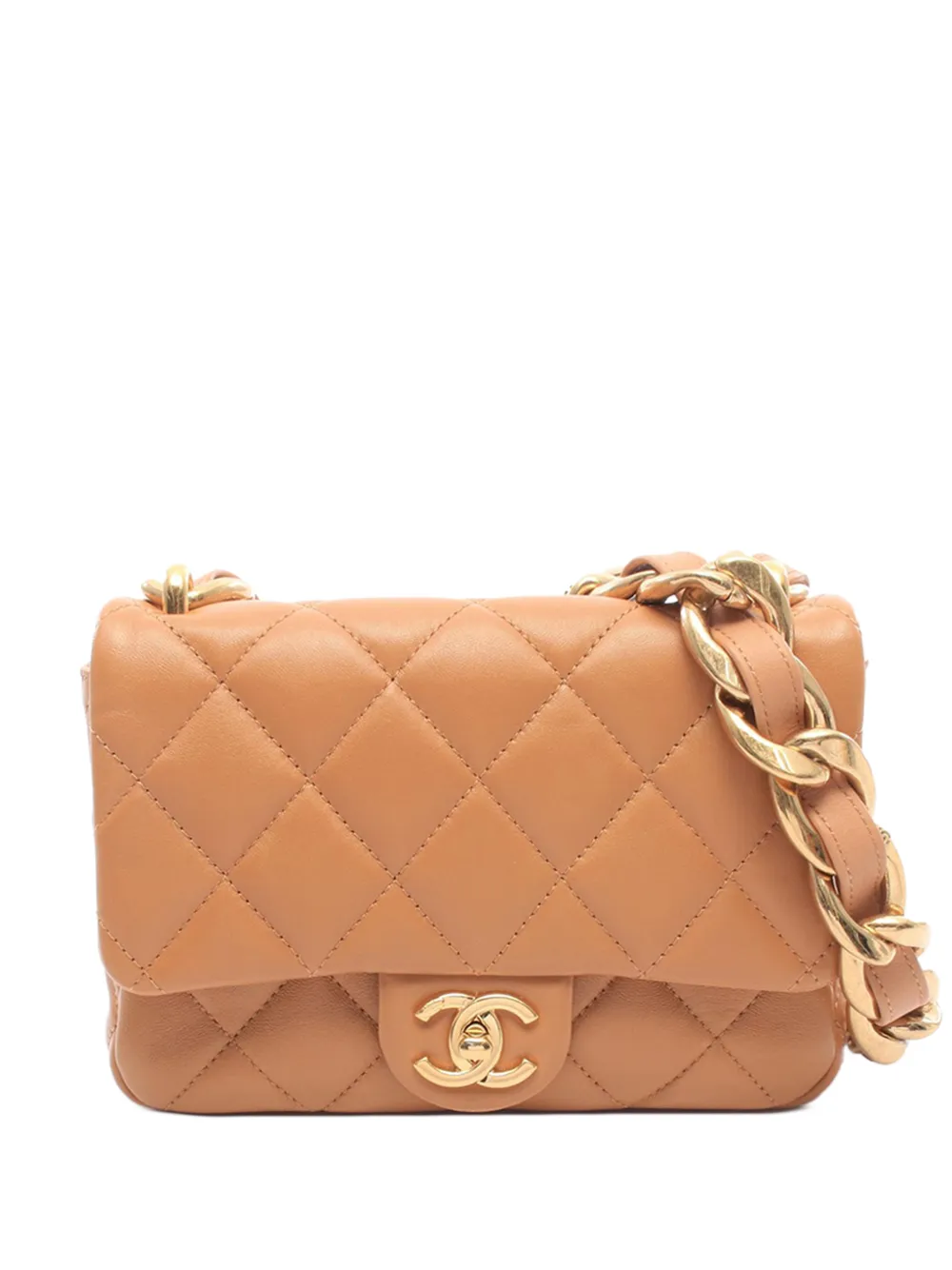 CHANEL Pre-Owned 2021-2026 Small Quilted Lambskin Funky Town Flap shoulder bag - Marrone