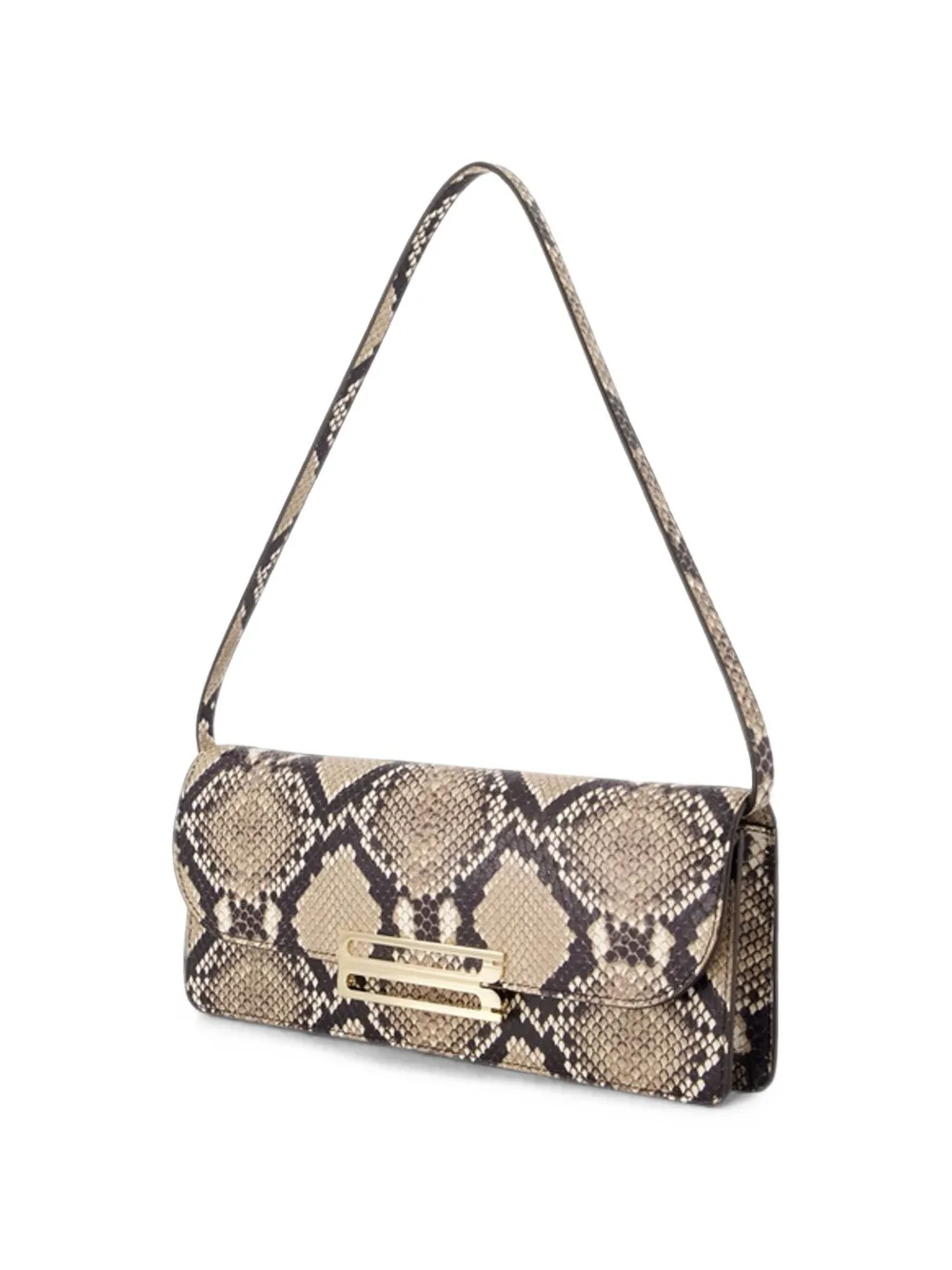 Victoria Beckham Dorian schoudertas met slangen-effect Beige