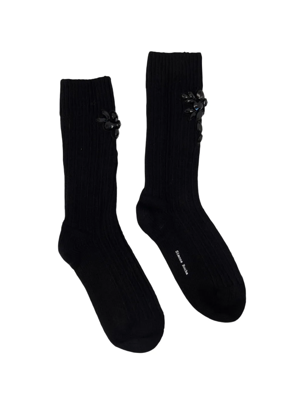 Simone Rocha crystal-embellished chunky-knit socks - Noir Simone Rocha crystal-embellished chunky-knit socks - Noir