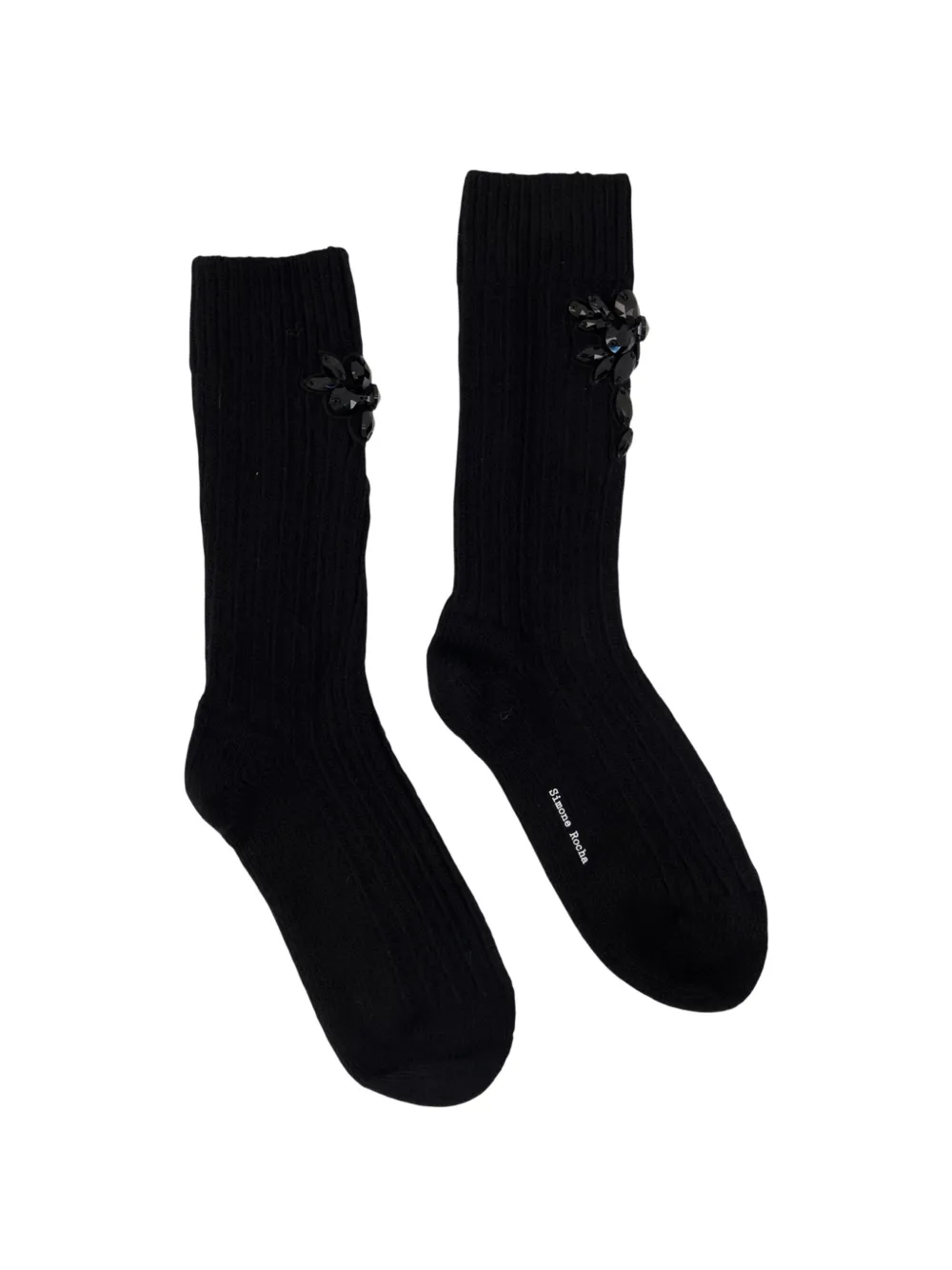 Simone Rocha crystal-embellished chunky-knit socks Zwart
