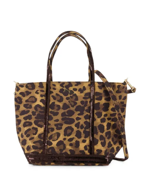 Vanessa Bruno small Cabas leopard-print sequin-embellished tote bag