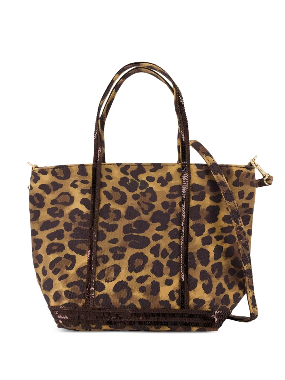 Vanessa Bruno small Cabas leopard-print sequin-embellished tote bag